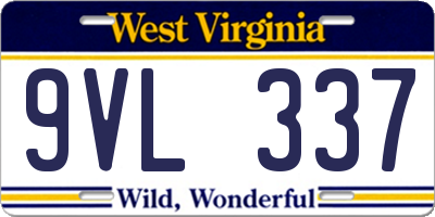 WV license plate 9VL337