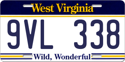 WV license plate 9VL338