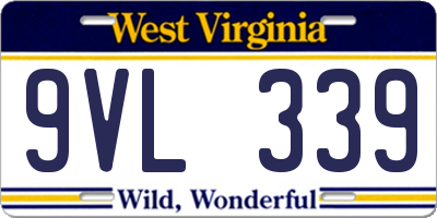 WV license plate 9VL339