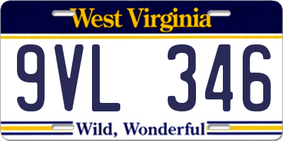 WV license plate 9VL346