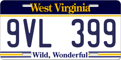 WV license plate 9VL399