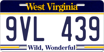 WV license plate 9VL439