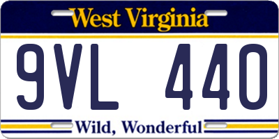 WV license plate 9VL440
