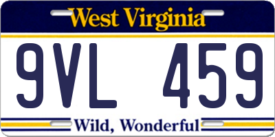 WV license plate 9VL459