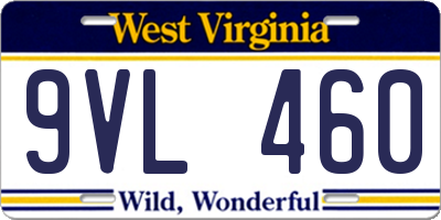WV license plate 9VL460