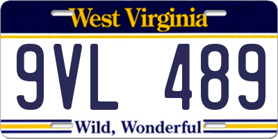 WV license plate 9VL489