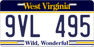 WV license plate 9VL495