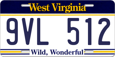 WV license plate 9VL512