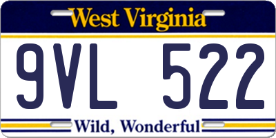 WV license plate 9VL522
