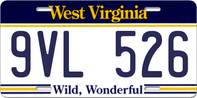 WV license plate 9VL526