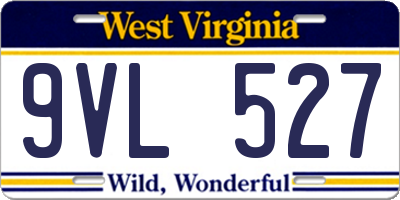 WV license plate 9VL527