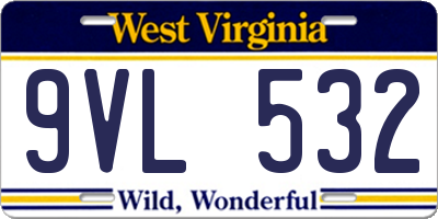 WV license plate 9VL532