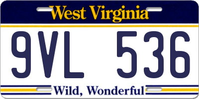 WV license plate 9VL536