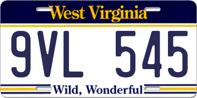 WV license plate 9VL545