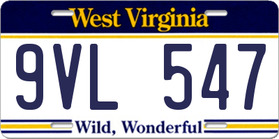 WV license plate 9VL547
