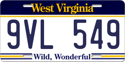 WV license plate 9VL549