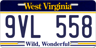 WV license plate 9VL558