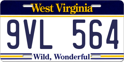 WV license plate 9VL564