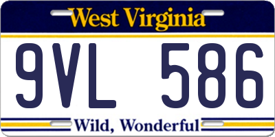 WV license plate 9VL586