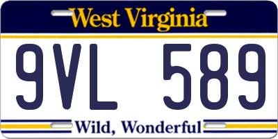 WV license plate 9VL589