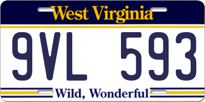 WV license plate 9VL593