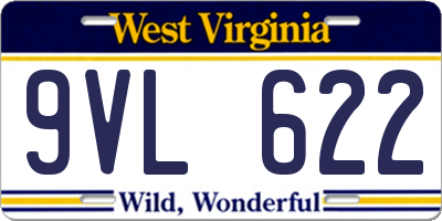 WV license plate 9VL622