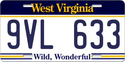WV license plate 9VL633