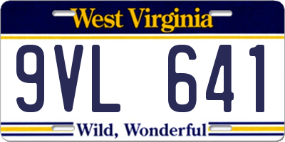 WV license plate 9VL641