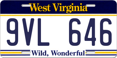 WV license plate 9VL646
