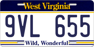 WV license plate 9VL655