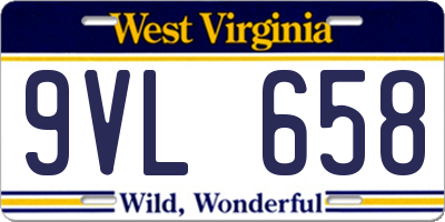 WV license plate 9VL658