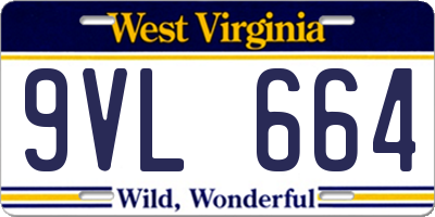WV license plate 9VL664