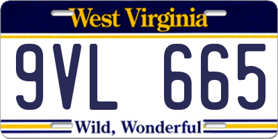 WV license plate 9VL665