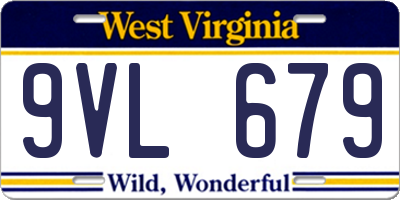WV license plate 9VL679