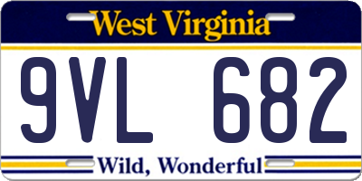 WV license plate 9VL682
