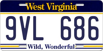 WV license plate 9VL686