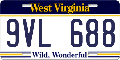 WV license plate 9VL688