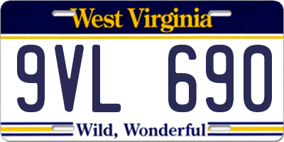 WV license plate 9VL690