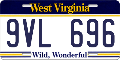 WV license plate 9VL696
