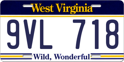 WV license plate 9VL718