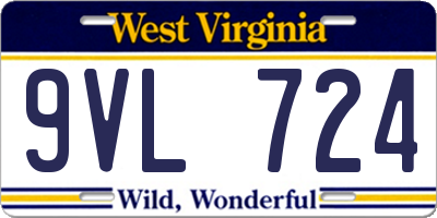 WV license plate 9VL724