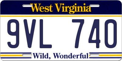 WV license plate 9VL740