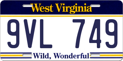 WV license plate 9VL749