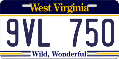 WV license plate 9VL750