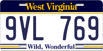 WV license plate 9VL769