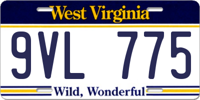 WV license plate 9VL775