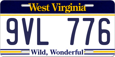 WV license plate 9VL776