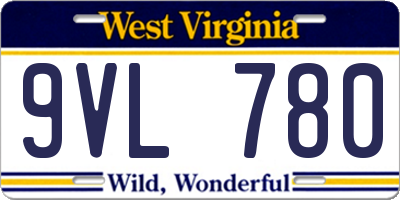 WV license plate 9VL780