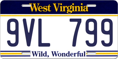 WV license plate 9VL799