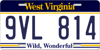WV license plate 9VL814